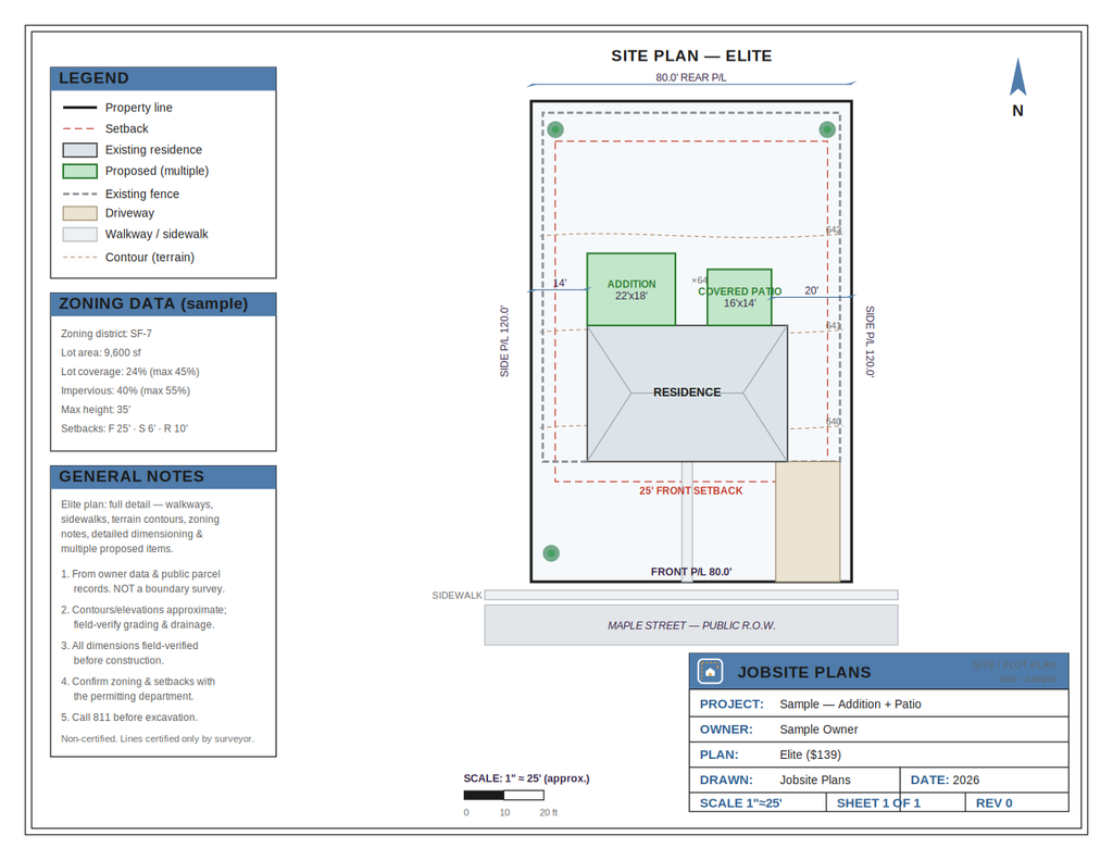 ELITE SITE PLAN — $139