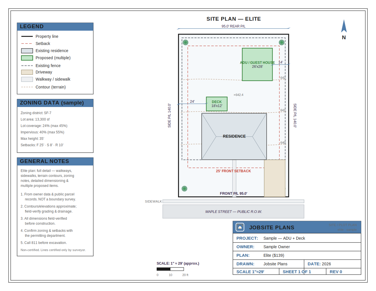 ELITE SITE PLAN — $139