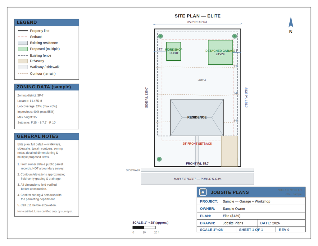 ELITE SITE PLAN — $139