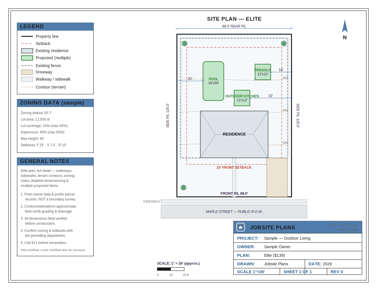 ELITE SITE PLAN — $139