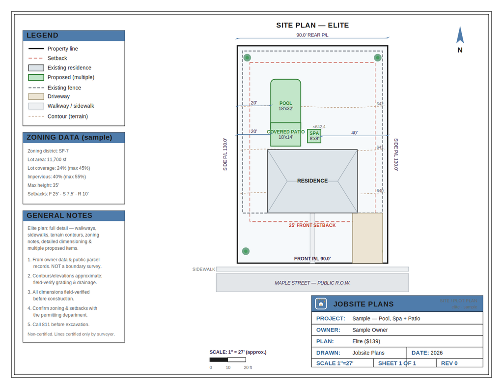 ELITE SITE PLAN — $139