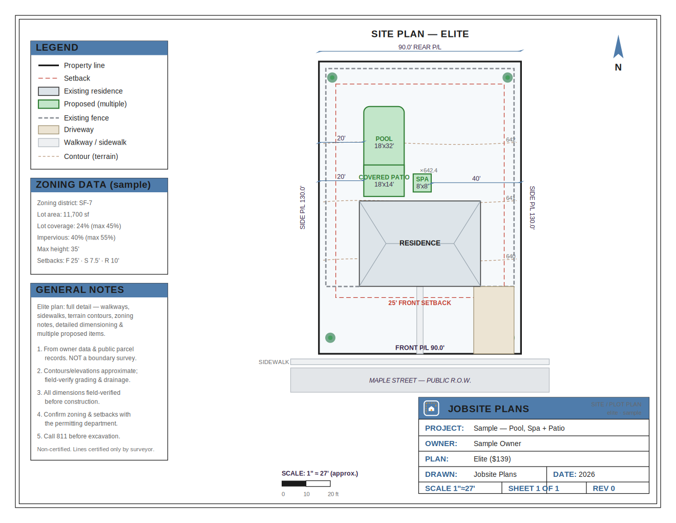 ELITE SITE PLAN — $139
