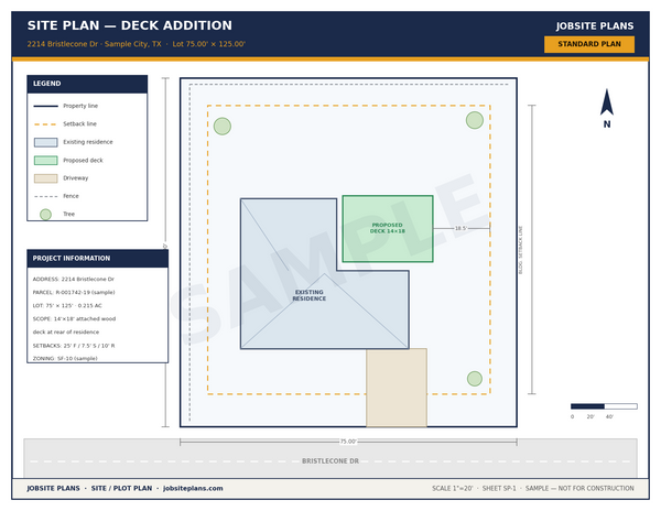 Standard site plan sample